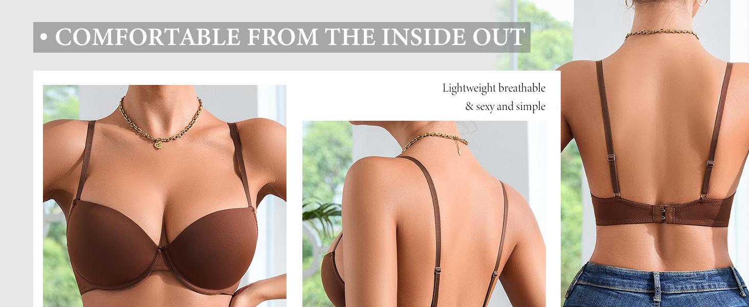 5-Pack Women's Underwire T-Shirt Bras – Soft, Breathable, Seamless support Comfy push bra bras women