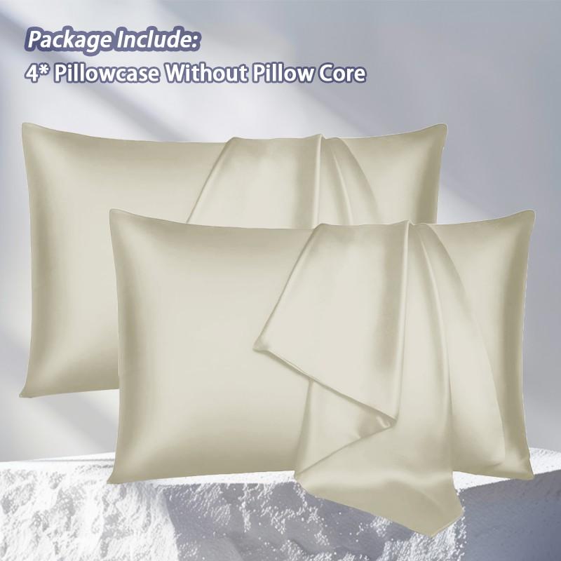 Solid-color satin pillowcases, skin-friendly and breathable unfilled pillowcases, soft and comfortable home and dormitory bedding accessories, cool and smooth to the touch, for a refreshing bedroom, bedroom decor, silky satin bedding