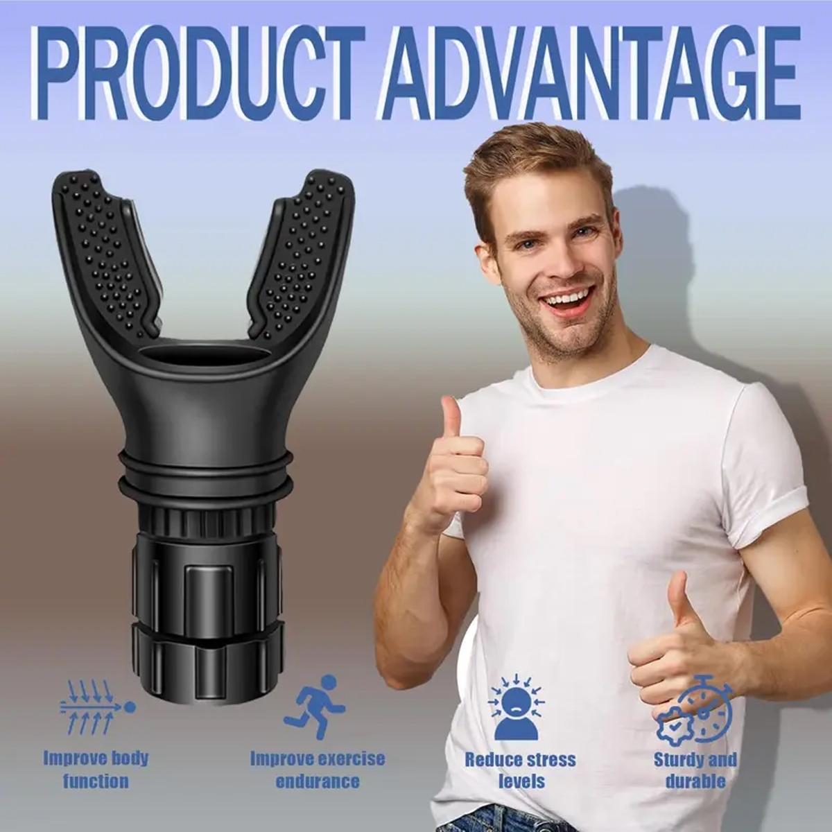 Breathing Fitness Trainer, Resistance Lung Exerciser, Adjustable Endurance Device, Portable 4in, Usa Made, for Wellness, Yoga, Athletes, Runners