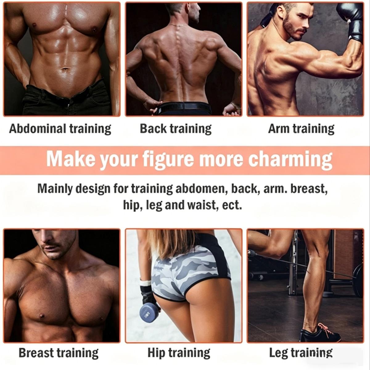 Abs Stimulator, Muscle Stimulator, Abdominal Trainer, Ab Toning Belt, Waist and Hip/arm/leg Combo Trainer, Fitness Equipment for Men and Women