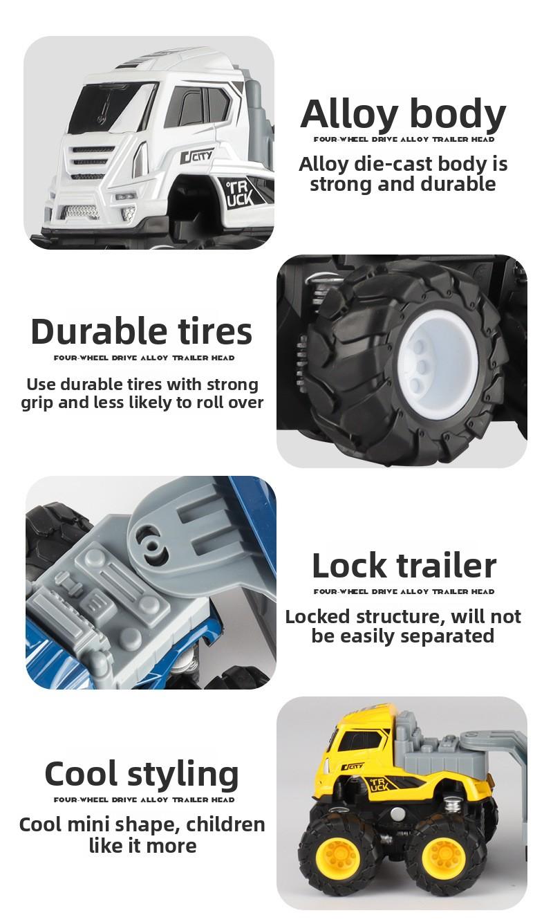 Creative gifts, toy cars, inertia container truck trailers, car model sets, Children's Day gifts, children's toy cars, toy cars, toy cars.