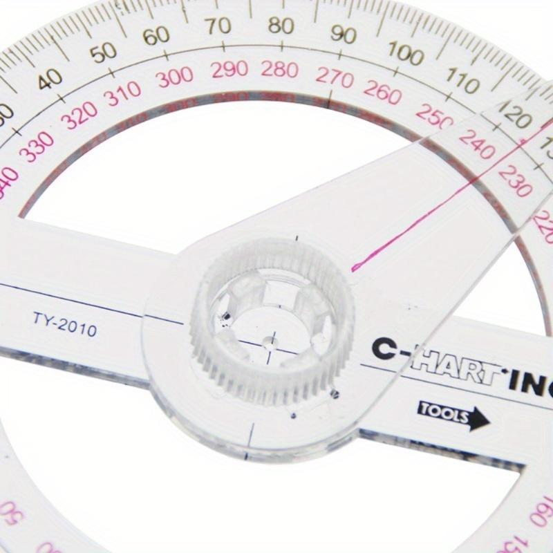 1pc Drawing Design Ruler 360 Degree Full Circle Protractor Mathematical Angle Teaching Aid Drawing Angle Measuring Angle Obtuse Angle Learning Tool