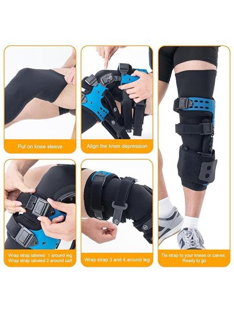 Functional Hinged Knee Support Brace, Adjustable Knee Stabilizer with Compression Wrap, Knee Unloader for Knee Instability, Swelling, Post-Injury Recovery, for Athletes & Seniors