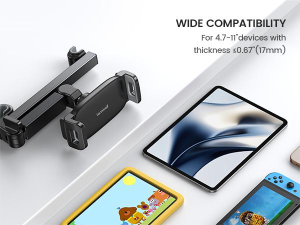 Lamicall Car Headrest Tablet Holder – 3-in-1 Adjustable Extension Arm Mount for Back Seat, Fits 4.7-11" Tablets like iPad, Galaxy, Fire HD, Road Trip Essential for Kids – Black  #TikTokShopBlackFriday #TikTokShopCyberMonday