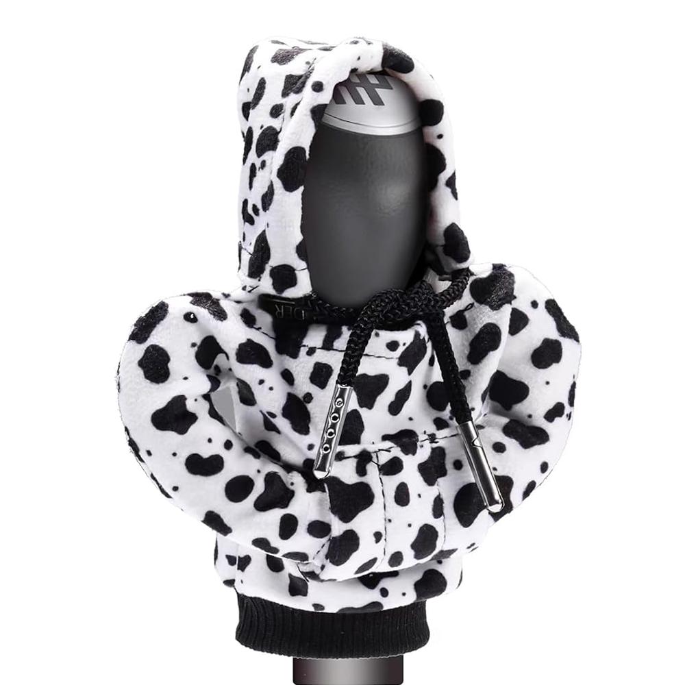 Universal Car Gear Shift Cover, Gearshifter, Shift Knob, Cow Pattern Interior Decoration, Small Sweatshirt Style, Automotive Accessories, 1pc