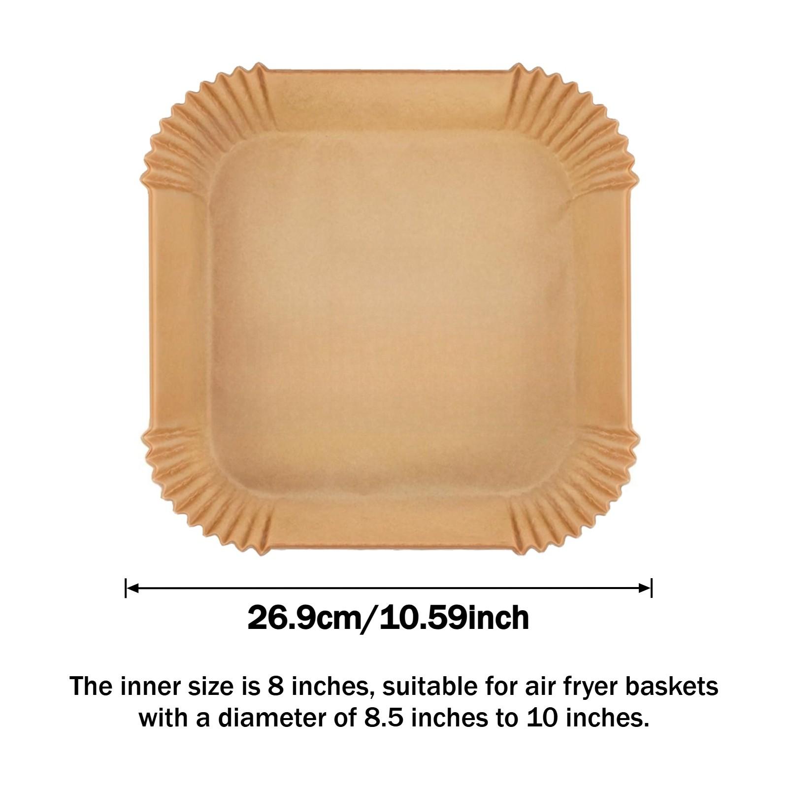 100 Large Baking Papers, Non-Stick Microwave Safe, Pre-Cut Rounded Edges, Compatible with Oven and Deep Fryer, Ideal for Cooking