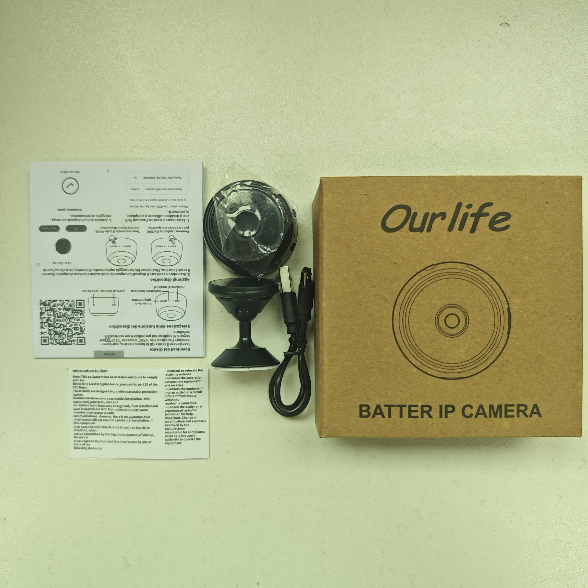 OURLIFE Wireless Mini Camera, USB Rechargeable Smart Home Security Camera, Wireless Indoor Camera with Remote View, Android APP Control Security Camera for Home, Office