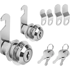 Keyed Alike Cam Locks, 3/4 Inch Zinc Alloy Cabinet Locks with Keys, Replacement Lock Set for Secure Files Drawers RV Storage, 2Pcs