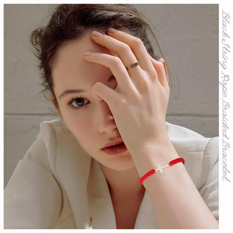 JointlyCreating Cross Bracelets Faith Hope Love Adjustable String Bracelet Religious Gifts for Men Women One Size Fits Most Fashion Jewelry Accessories