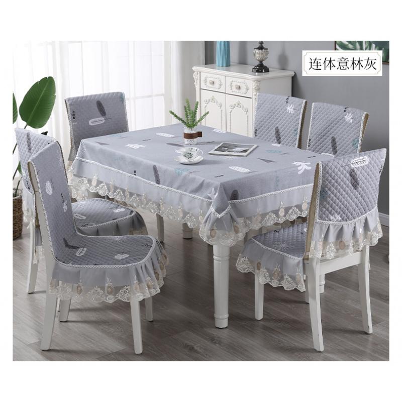 Soft Fabric Dining Room Combo Set, All-Round Chair Cover Stool Sleeve, Integrated Backrest Chair Cushion Cover, Multi-purpose Household Tablecloth for Dining Room Home Decor