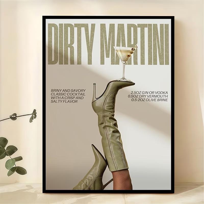 Vintage Italian Espresso Print Canvas Art, Frameless Wall Decor for Bedroom and Living Room, Creative Moving Gift Idea