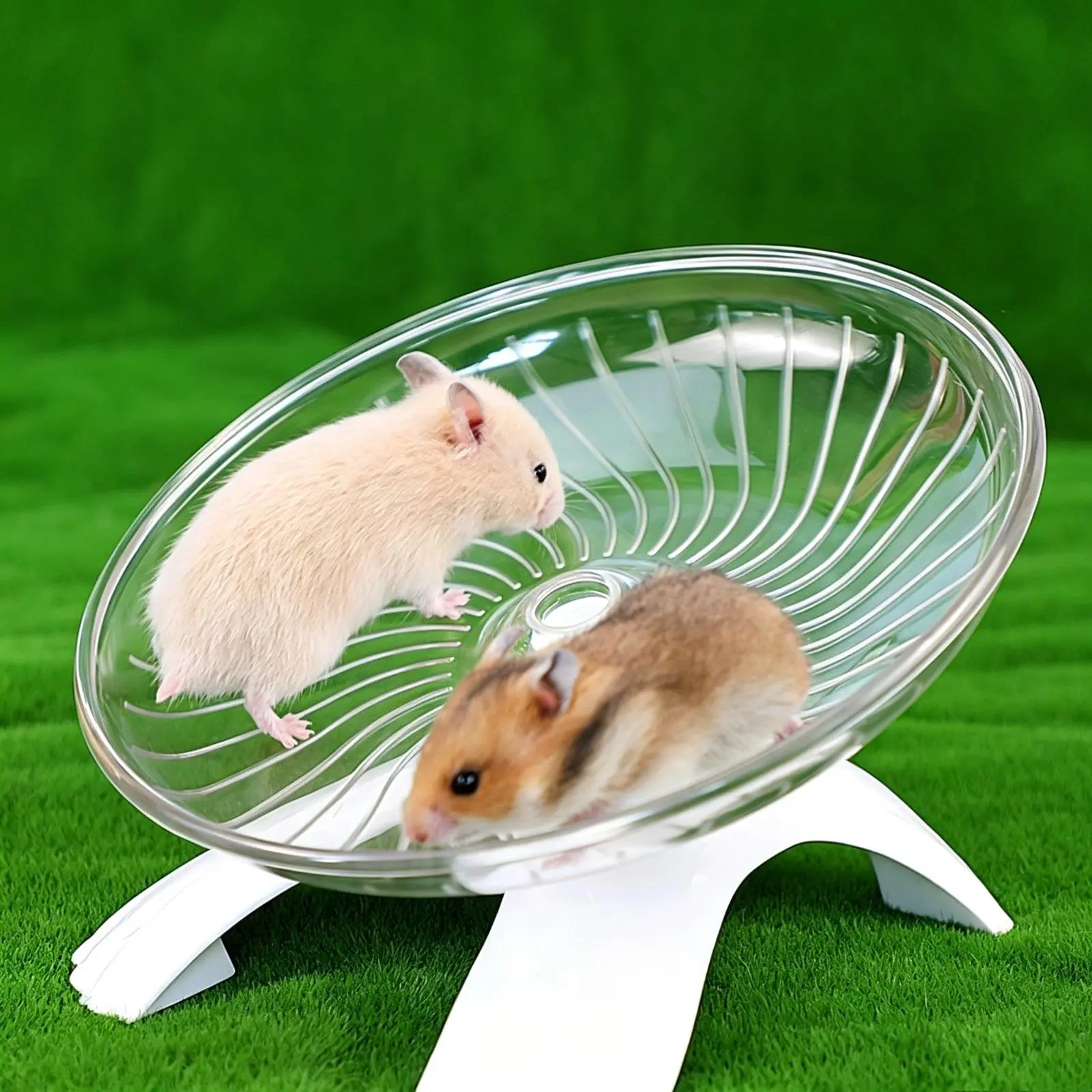 Silent Hamster Flying Saucer Wheel Quiet Running Exercise Spinner for Hamsters, Gerbils, Mice, Hedgehogs & Guinea Pigs, Small Pet Fitness Toy