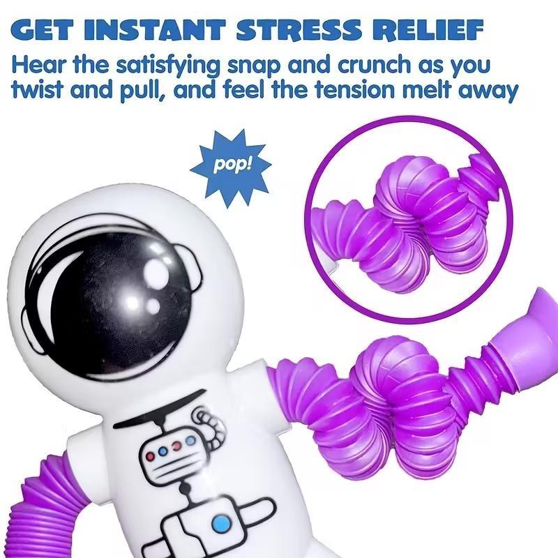 4-Piece Space Robot Stretch Toy Set, Colorful Design, Perfect Gift for Christmas, Thanksgiving, New Year & Easter Celebrations