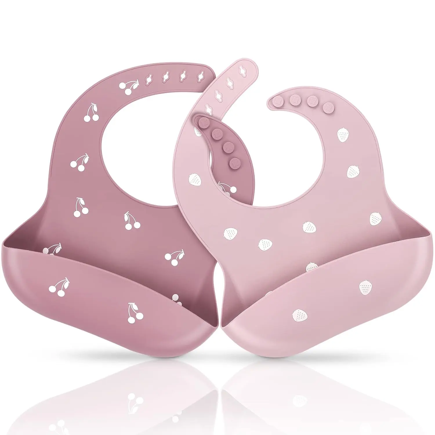 Silicone Baby Bibs Babies & Toddlers |   Adjustable Silicone Bibs Set of 2