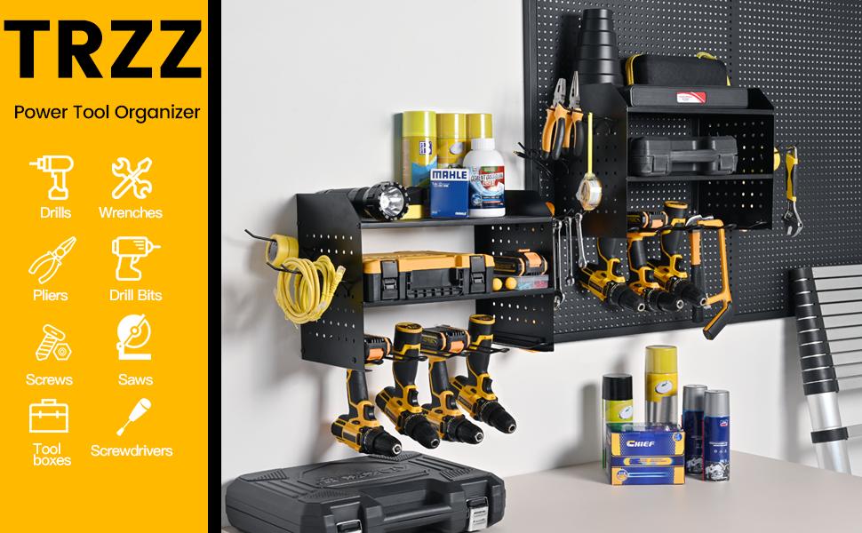 TRZZ Men's Room Accessories Portable Tool Storage Rack with 8-Port Power Strip 3-Layer Tool Gun Rack Saw Blades Drill Bits Cordless Drill Fixture Storage Box Tool Holder Gift Heavy Duty TRZZ Men's Room Accessories Portable Tool Storage Rack with 8-Port Power Strip 3-Layer Tool Gun Rack Saw Blades Drill Bits Cordless Drill Fixture Storage Box Tool Holder Gift Heavy Duty