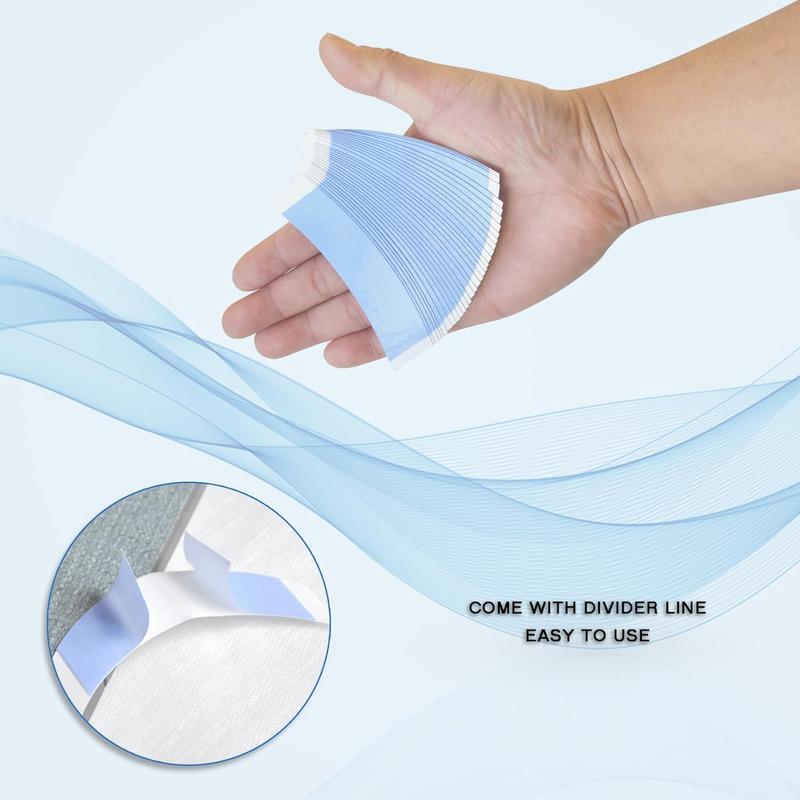 Wig Tape 20 Pcs Double Sided Adhesive Tape for Toupee Lace Front Wig Strong Hold Waterproof Strips Ashimary Blue Wig Tape