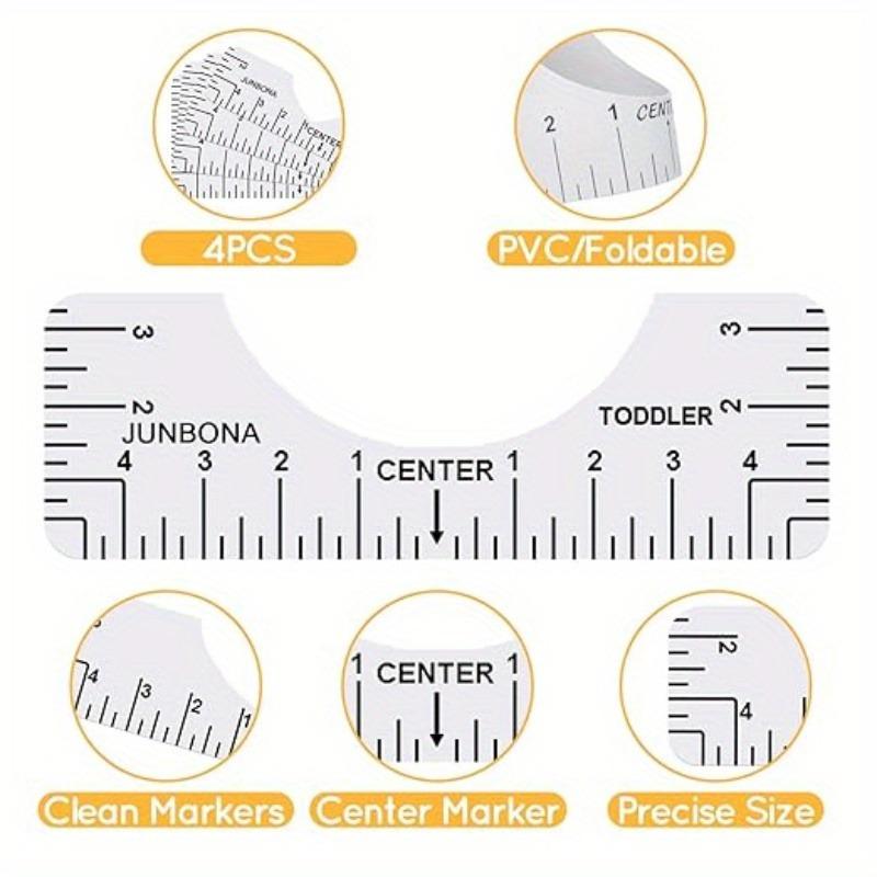 4Pcs T-Shirt Alignment Ruler Graphics Tshirt Alignment Tool Tshirt Craft Ruler with Guide Tool for Making Measuring Tape Tools