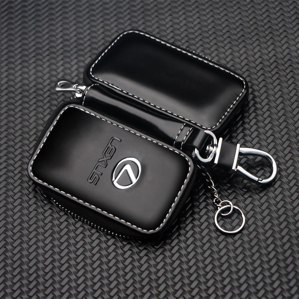 Lexus Leather Car Key Case, Car Key Holder, Car Key Accessory, Multifunctional Key Storage Protector, Durable Scratch-Resistant Portable Key Cover, Exclusive Logo Decoration