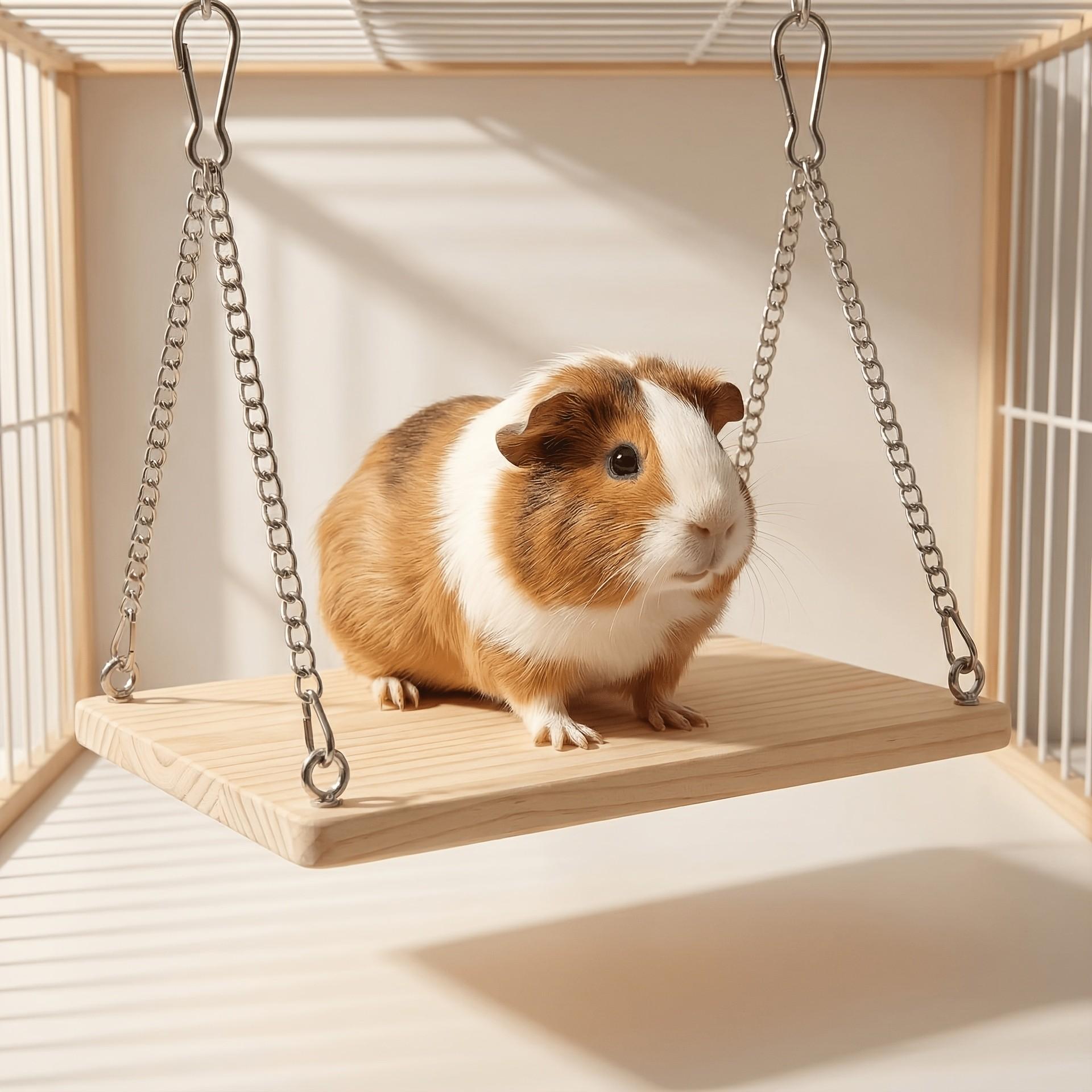 Hamster Mini Wooden House Swing, Durable Material, Hamster Cage Decor, Ideal for Hamsters, Chinchillas, Golden Bears, Home Decoration