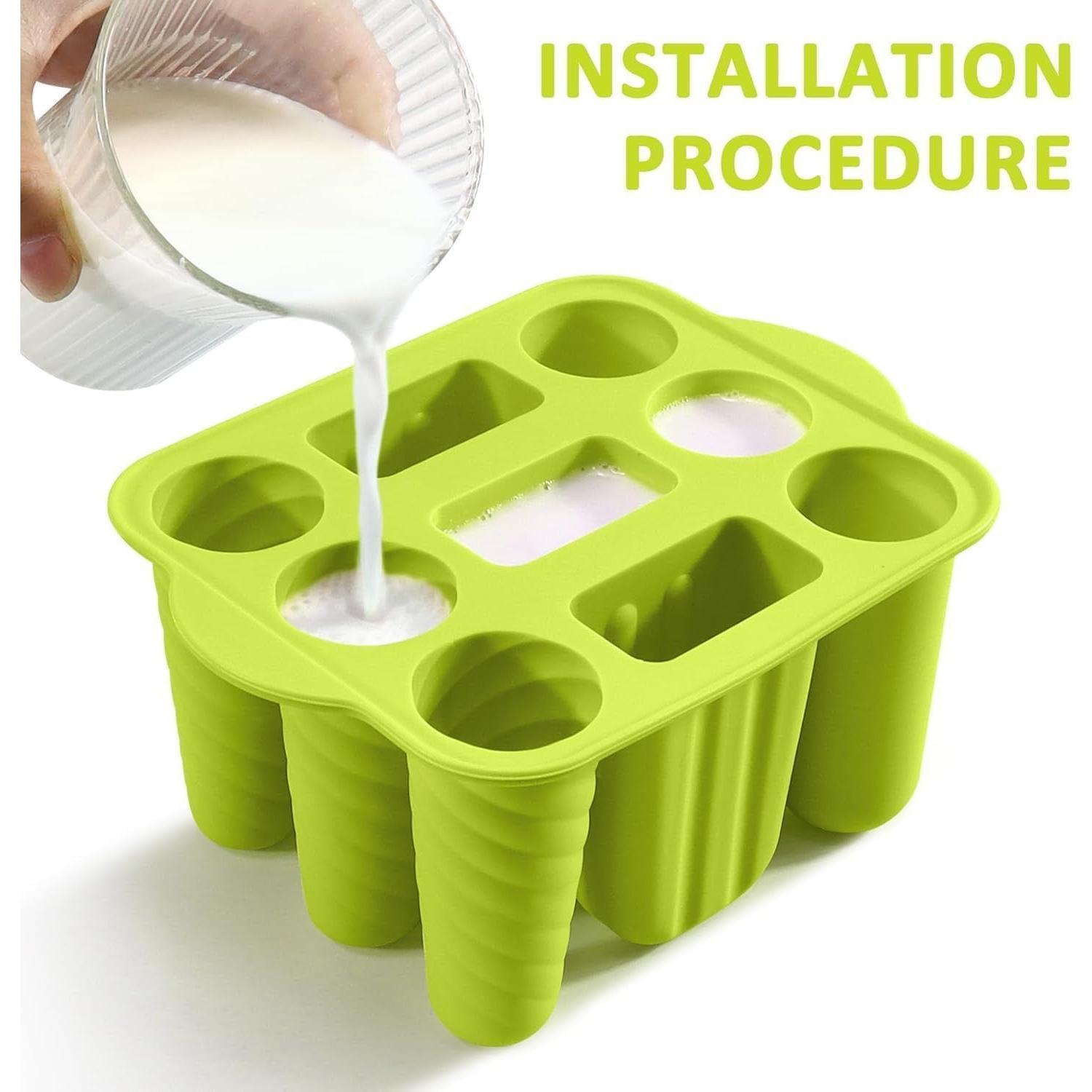 9 Cavity Popsicles Molds with 50 count Wooden Sticks, Popsicle Molds, Popsicle Maker Mold, Homemade Ice Pop Mold, Easy-Release Ice Cream Mold for Adult 9 Cavity Popsicles Molds with 50 count Wooden Sticks, Popsicle Molds, Popsicle Maker Mold, Homemade Ice Pop Mold, Easy-Release Ice Cream Mold for Adult