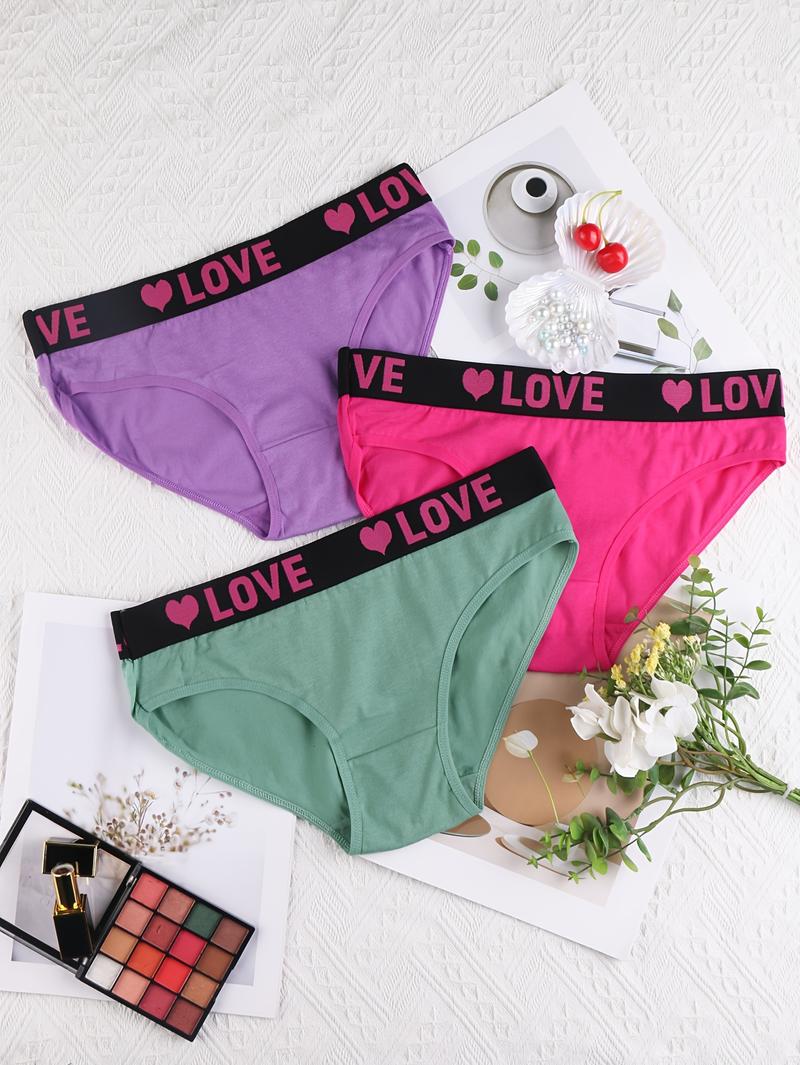 12pcs, Seamless Letter Printed Contrasting Slim Fit Triangle Pants, Simple, Comfortable, Breathable, Seamless Elastic Underwear, Women'S Underwear And Underwear Womenswear Panties underwear women period underwear period underwear Womenswear Panties