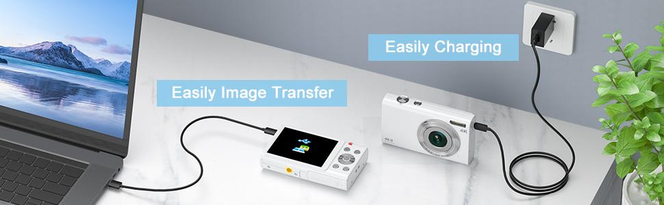 Pocket Digital Camera, 4K Autofocus Vlogging Camera with Flash, 48MP Point and Shoot Digital Camera with 16X Zoom, Anti-Shake, 32GB Card, Portable Compact Camera for Teens Adult Beginner (White)