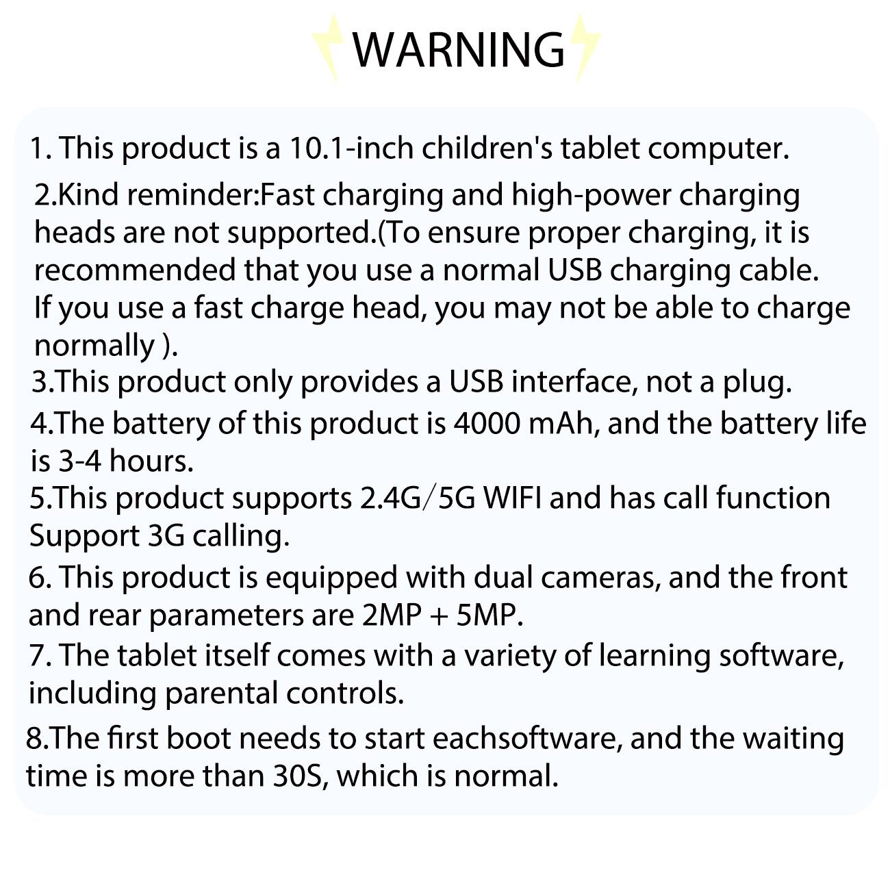 10.1-inch, Smart Android Tablet, Android eight core processor, installed educational software with parental control, time management, suitable for family use, Christmas and Halloween gifts, gifts for boys and girls, no adapter