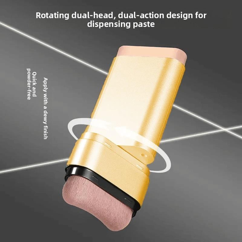 Dewy Foundation Stick, Waterproof Sweatproof, All-Day Wear,  Brush for Quick Application, High Coverage Conceals Acne & Spots, Creates Natural Dewy Skin, Ideal for Lazy Beginners Daily Commute