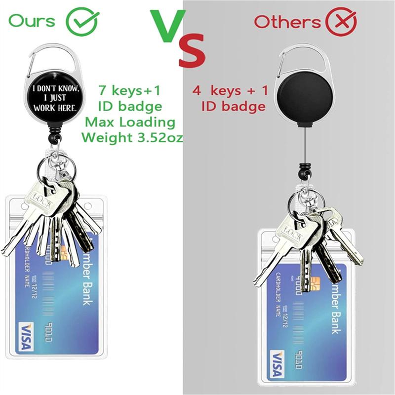 Retractable Badge Holder with Detachable Lanyard, Retractable Badge Reel, 1 Set Id Badge Holder, Id Card Holder for Office, School, Hospital