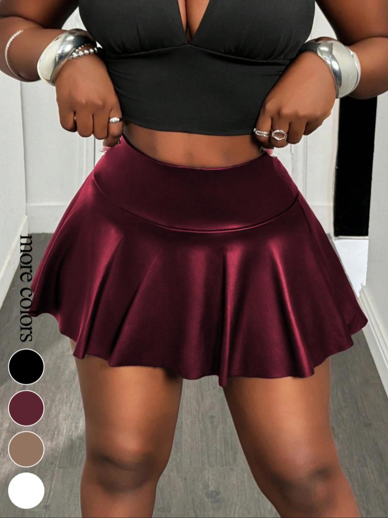 SXY women's black solid color high waist ruffle skirt short skirt, comfortable and fashionable, very suitable for daily wear, outdoor activities, club parties, night out, all-match clothing