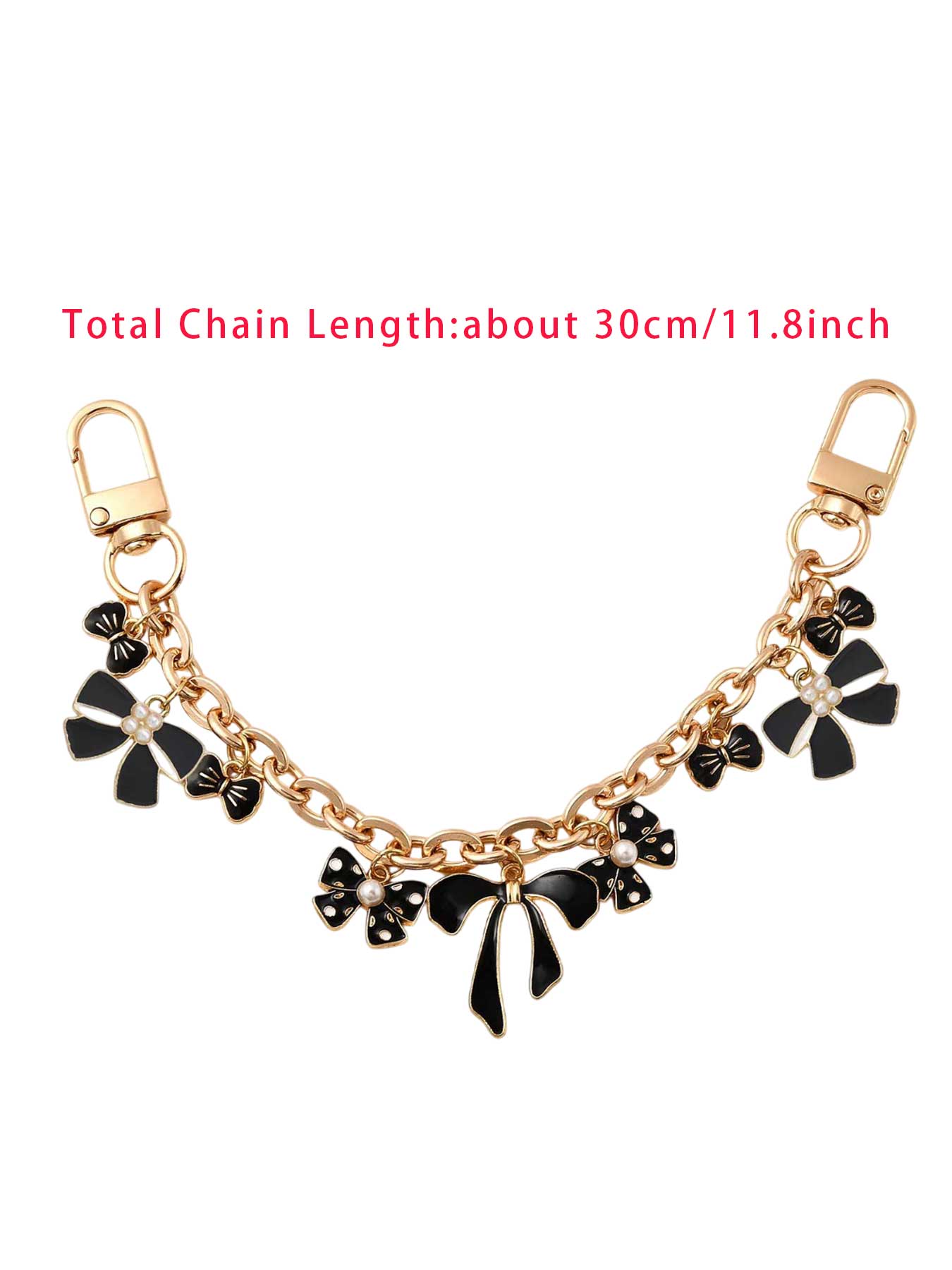 Bow Bag, Fashion Chain Strap, Chain Purse Handbag Charms with Enamel Bowknot Charms Bow Purse Strap Bag Extension Replacement Keychain Accessories for Handbags Shoulder Tote Crossbody
