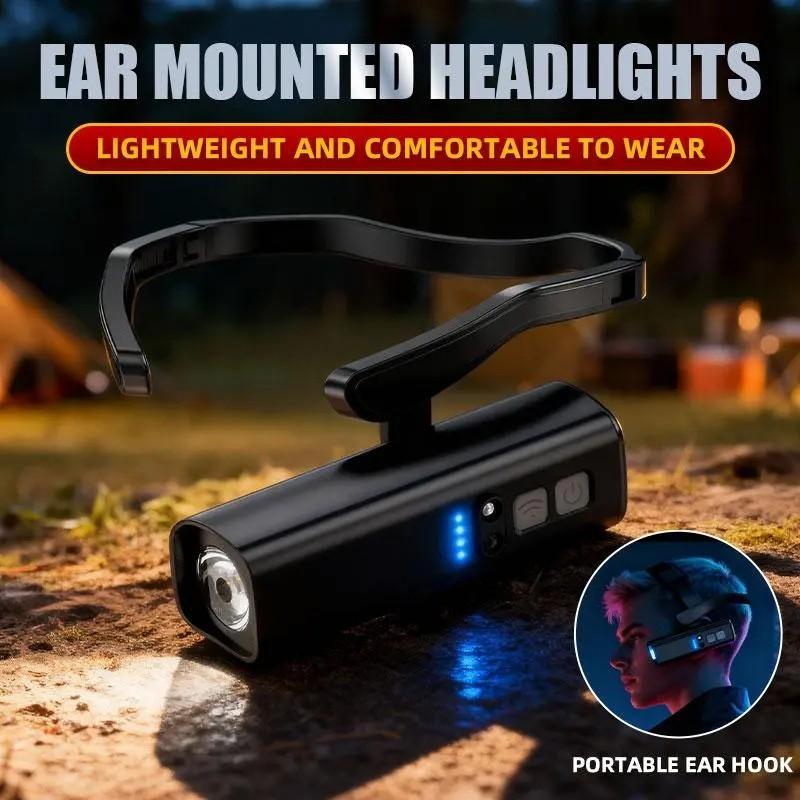 Wearable LED Headlight, Motion Sensor, Lightweight & Adjustable, Ideal for Work, Camping, Running, High Brightness, Multi-Functional Flashlight