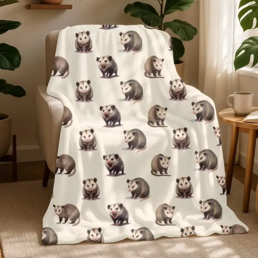 Possum Plush Lightweight Blanket | Funny Blanket Gift For Possum Lovers, Christmas Gift, Gift for Kids, Baby Blankets and Adult Blankets, All‑Season Holiday Present for Couch Bed Sofa Home Decor birthday giftComfort Blanket