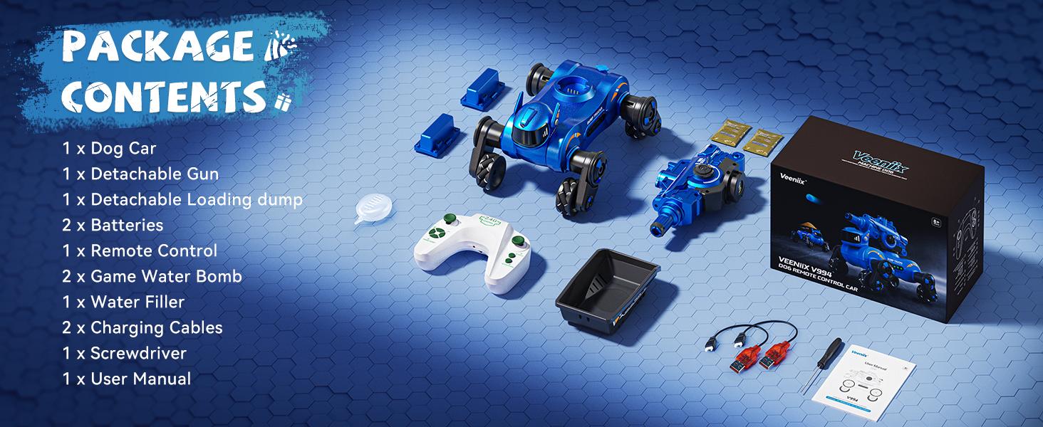 Veeniix V994 Remote Control Car, Rc Stunt Car with Shooting & Loading, 360°Rotating Tires, RC Drift Car with Tail Spray, Features Lights & Sounds, Toys for Ages 8-13 Kids Veeniix V994 Remote Control Car, Rc Stunt Car with Shooting & Loading, 360°Rotating Tires, RC Drift Car with Tail Spray, Features Lights & Sounds, Toys for Ages 8-13 Kids