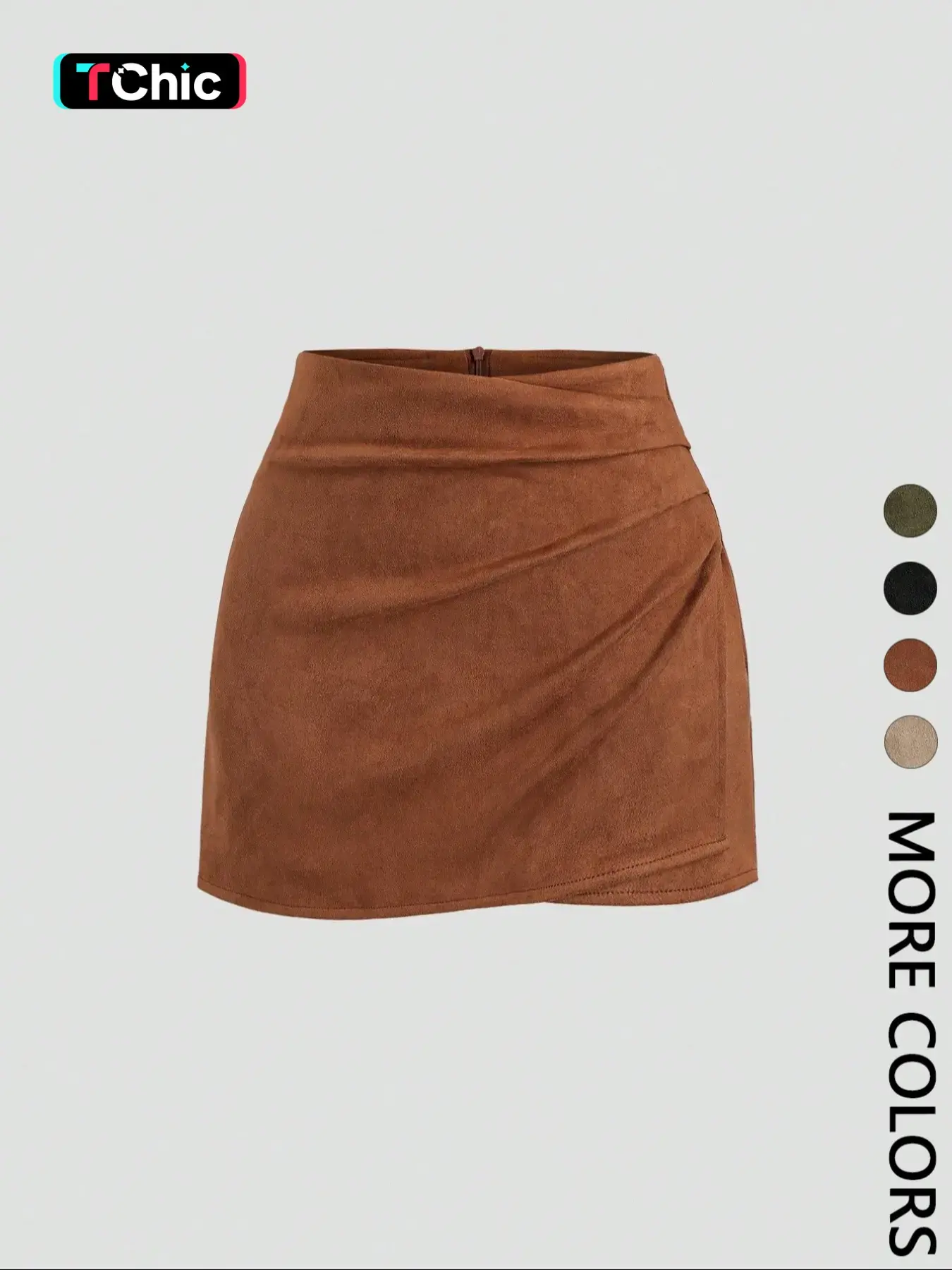 Women's Spring &Fall Velvet Vintage Italian Melange Pleated Bodycon Short Skirt,Fashionable Casual Versatile Ultra-Short Half Skirt
