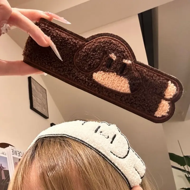 2PCS Cute Long Sausage‑Dog Hair Bang Sticker, Dual‑Use Hair Headband for Broken‑Hair Fixing, Face‑Washing, Bun Hairstyle, Sweet Lovely Daily Hair Accessory