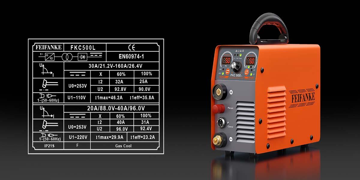 FEIFANKE 50A Plasma Cutter, Low-Frequency Non-Touch Pilot Arc Plasma Cutter Machine 110V/220V Dual Voltage with Air Sensor, 2T/4T, Post-Flow, 1" Max Cut