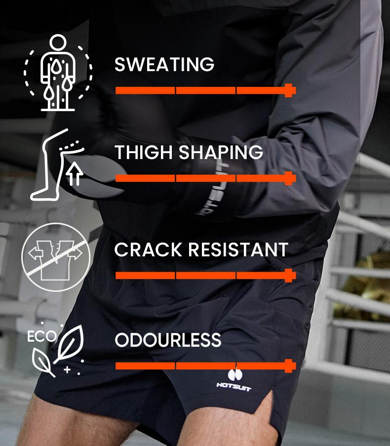 HOTSUIT Mens Sauna Shorts Sweat Sauna Pants Gym Exercise Sweat Sauna Suit Workout Shorts Outdoorfun