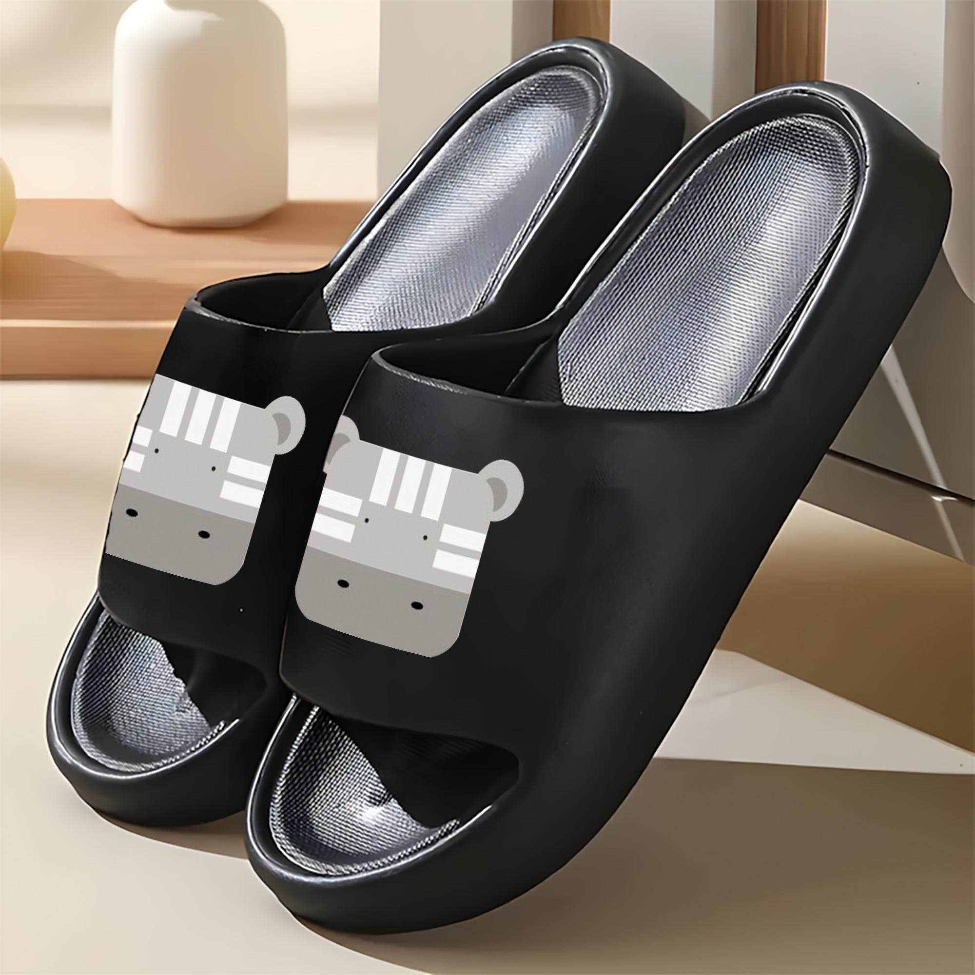 Cute Zebra Pattern Slippers for Kids Boys Girls Soft Comfortable Non-Slip Indoor Home Slippers Toddler Children's Cartoon Animal Slippers Warm Cozy House Shoes