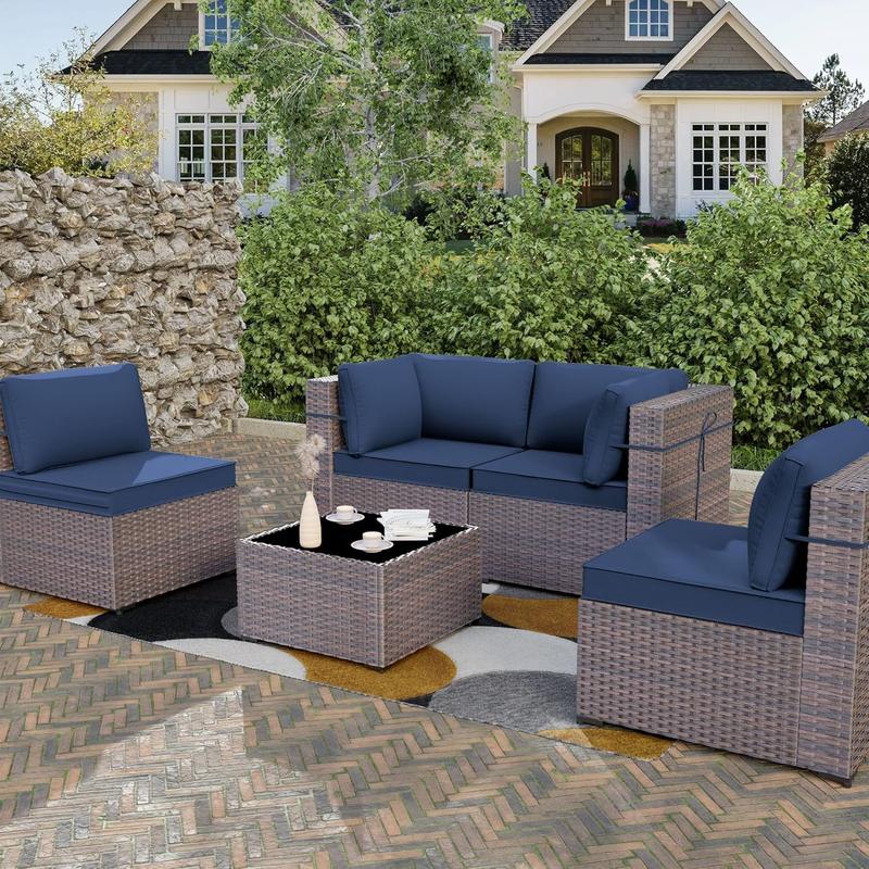 11pcs Patio Cushion Covers Replacement 25.5L“×25.5W"×3.5~4H" Seat Covers, Outdoor Cushion Slipcovers, Waterproof Chair Seat Cover for Patio Sofa Couch Furniture Outside Zipper Design