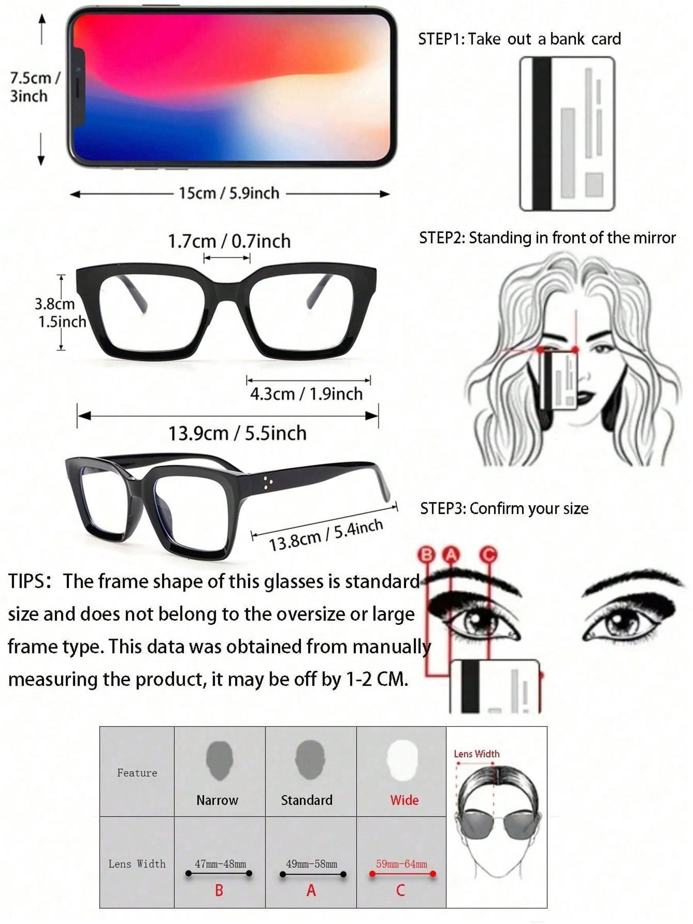 Unisex Square Frame Glasses, Blue Light Blocking Reading Glasses, Casual Daily Use, Decorative Lens, Suitable for Work and Fashion