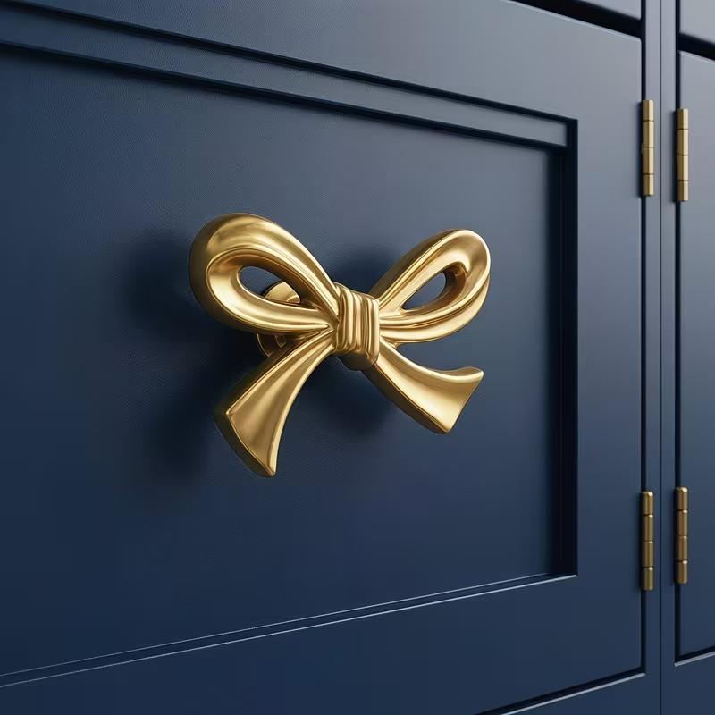 Elegant Cabinet Drawer Pull Handle, Alloy Butterfly Knot Decorative Accessory, Stylish Kitchen Hardware for Modern Homes