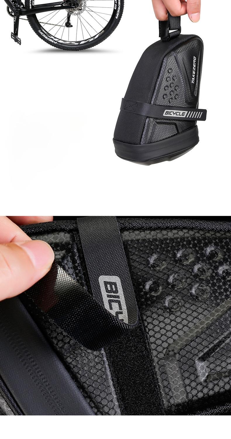 TAKEZERO EVA hard shell waterproof bike saddle bag Seat bag Bike bag under seat 1 litre Bike tail bag Bike Rear bag Bike riding Accessories Storage bag Bike wedge bag Mountain road bike