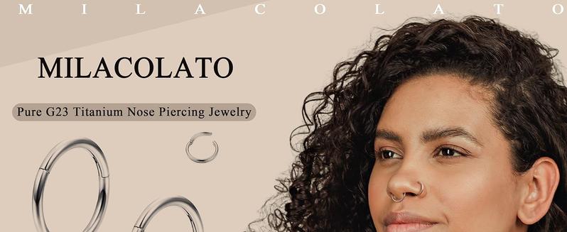 5Pcs G23 Titanium Nose Rings Hoops 20G 18G 16G Clicker Hinged Piercing Hoop Body Piercing Rings for Septum Cartilage Daith Rook Lip Tragus Helix Conch Ear Lobe Earrings Hypoallergenic Nose Piercing Jewelry Women Men 6/7/8/9/10mm