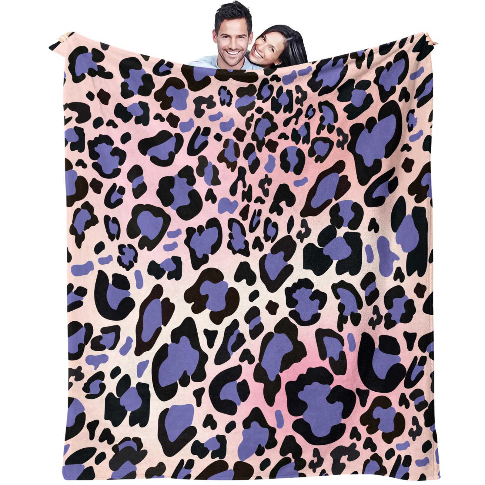 Classic Leopard Print Luxury Vintage Bohemian Throw Blanket, Soft Lightweight Multi-Use Blanket for Car, Home, Library, Office & Nap Time, Perfect Housewarming Birthday Christmas Gift