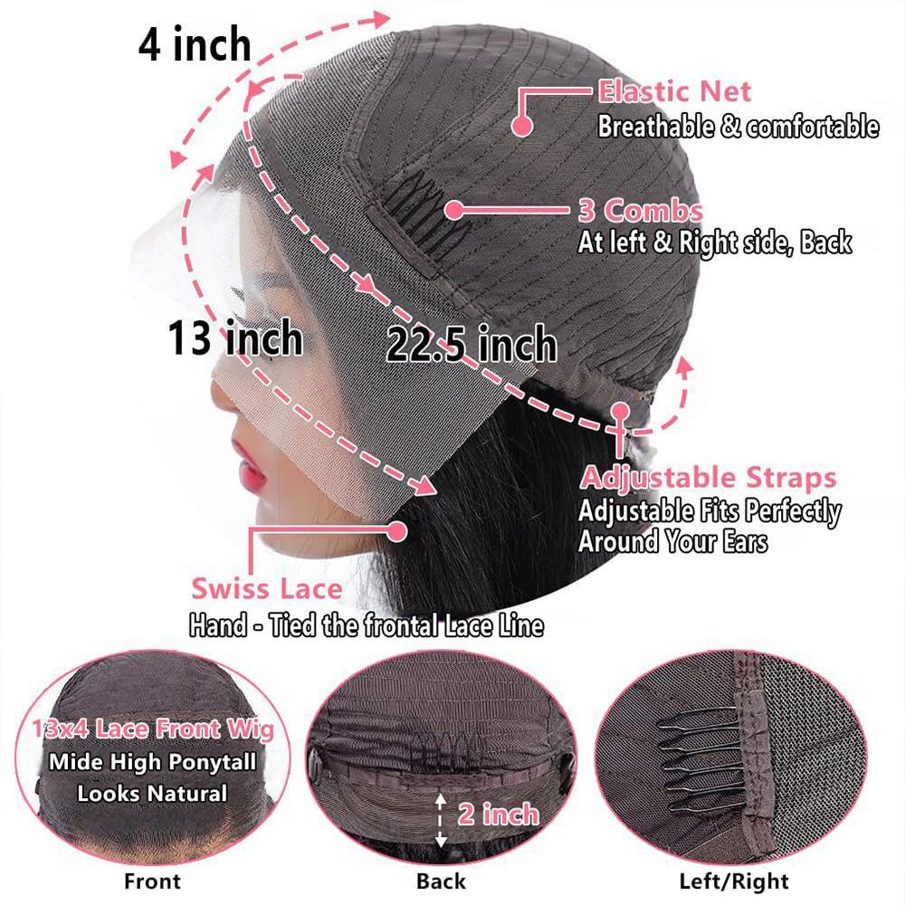 Black Red Blonde Highlights Human Hair Body Wave Wigs 13x4 Transparent Lace Front Wigs Pre Plucked with Baby Hair Brazilian Glueless Frontal Wig 180% Density Blonde Red Highlights Wig Body Wave Lace Front Wig