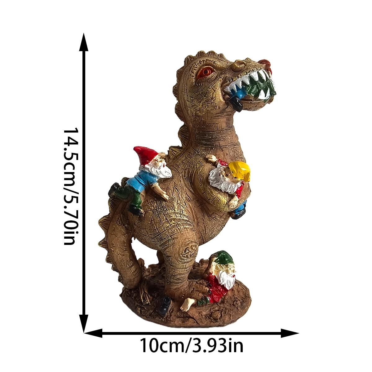 1pc Resin Dinosaur Gnome Ornament, Funny Prank Statue, Weird Gag Gift, Outdoor Garden & Home Decor, Funny Figurine Toy for April Fools’ Day, Mother’s Day, Father’s Day, Graduation