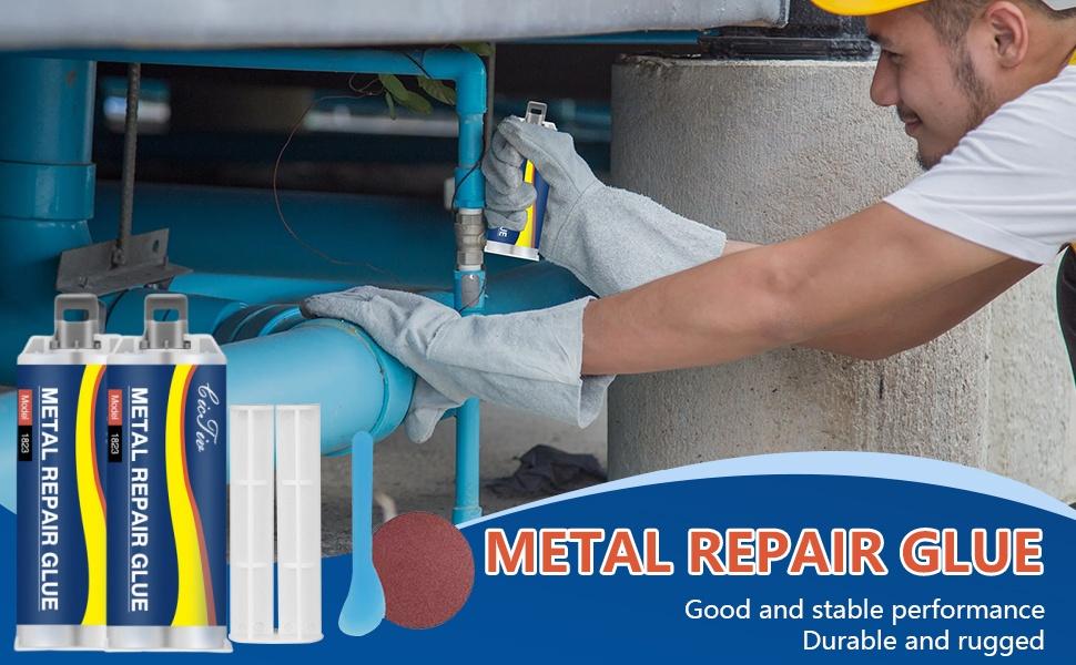 Enhanced Casting Glue, Metal Repair Glue, Casting Repair Glue, High Temperature Resistant Liquid Metal Welding Filler for Metal Casting  Defect, AB Glue New Semi, Strong Adhesion