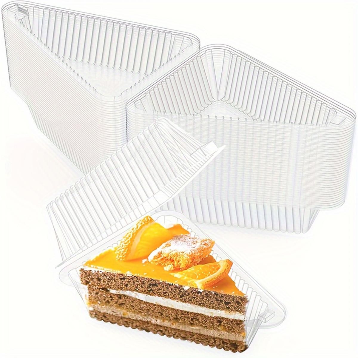 25/50/100pc triangular cake boxes with lids, Bakeware, mousse baking packaging boxes, disposable food storage boxes, transparent plastic pastry multi-layer cake boxes suitable for pies, cakes, pastries, dessert storage boxes, Baking Supplies