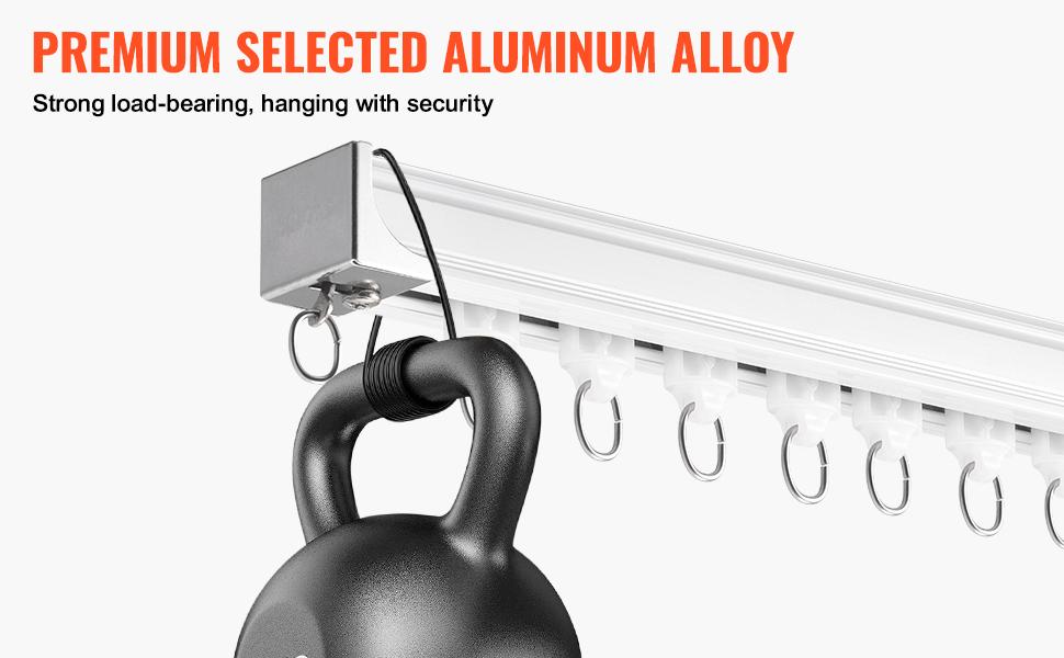 VEVOR Ceiling Curtain Track Set, 11.8 FT/3.6 Meter, Sliding Ceiling Track System for Curtains, Room Divider Curtain Track Ceiling/Wall Mountedfor Living Room Bedroom with Hooks and Hardware, White VEVOR Ceiling Curtain Track Set, 11.8 FT/3.6 Meter, Sliding Ceiling Track System for Curtains, Room Divider Curtain Track Ceiling/Wall Mountedfor Living Room Bedroom with Hooks and Hardware, White